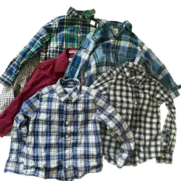 Lot Of 6 Boys Button Down Shirts Size 5T 5/6 The Children’s Place Carter’s - Picture 1 of 10